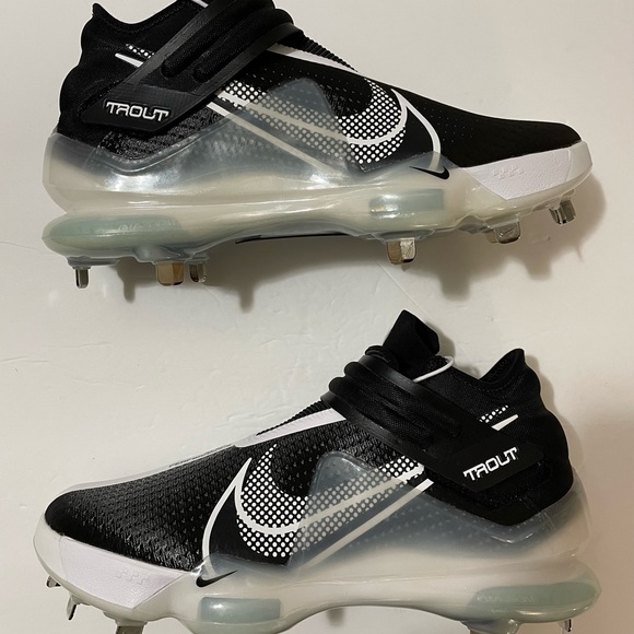 Nike Force Zoom Trout 7 White/Black Metal Baseball Cleats Size 9 - Picture 3 of 8